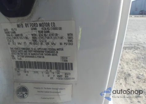 2011 Ford F-250 Xl из США, поврежденный, VIN 1FTBF2B68BEC79918